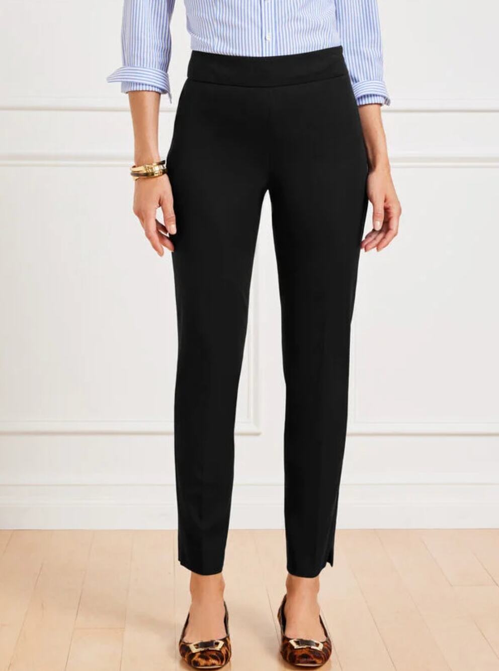 Talbots Womens 16W Black Chatham Slim Ankle Pants Career Chic NWT